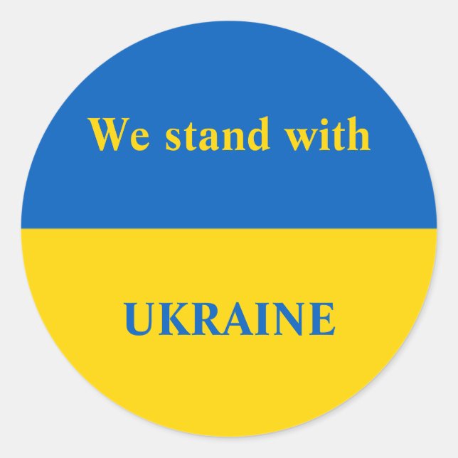 Ukraine unterstützt gelbe Flagge Runder Aufkleber (Vorderseite)
