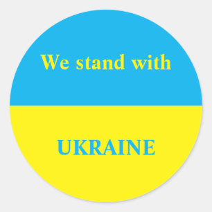 Ukraine unterstützt gelbe Flagge Runder Aufkleber
