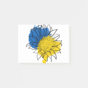 Ukraine unterstützt Sonnenblumen Post-it Klebezettel
