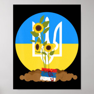 Ukraine unterstützt Sonnenblumensaat mit der Ukrai Poster