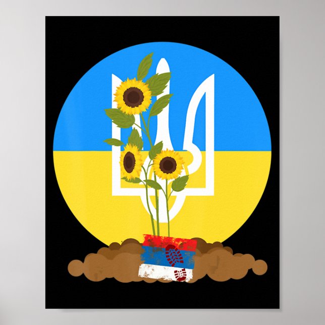 Ukraine unterstützt Sonnenblumensaat mit der Ukrai Poster (Vorne)