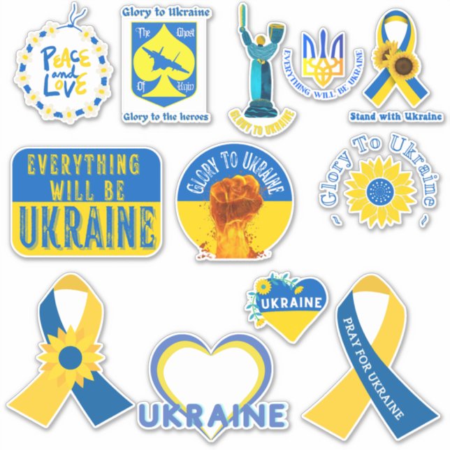 Ukraine unterstützt verschiedene Vinyl-Sticker-Dec Aufkleber (Vorderseite)