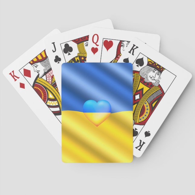 Ukraine - Unterstützung - Frieden - ukrainische Fl Spielkarten (Rückseite)