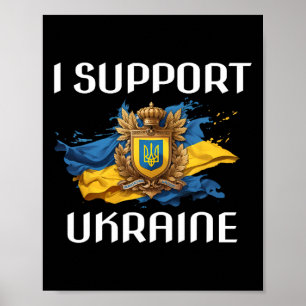 Ukraine Unterstützungsflagge und Symbol Ukrainisch Poster