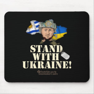 Ukraine Uruguay-Flaggen Selenskyj Steht mit der Uk Mousepad
