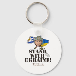 Ukraine Uruguay-Flaggen Selenskyj Steht mit der Uk Schlüsselanhänger