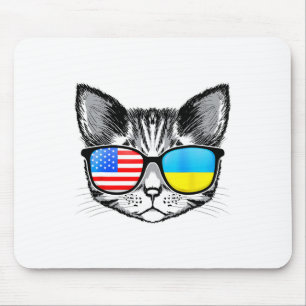Ukraine Us Flag Wurzeln Katze Ukrainisch Amerikani Mousepad
