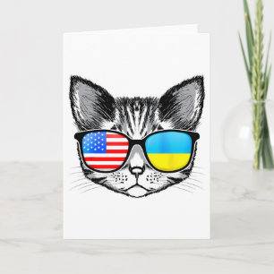 Ukraine US-Flagge Wurzeln Katze Ukrainisch Amerika Karte