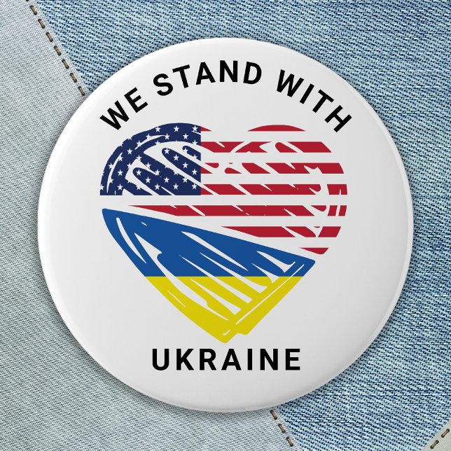 Ukraine USA amerikanisches Flaggenherz Ukrainische Button (Von Creator hochgeladen)