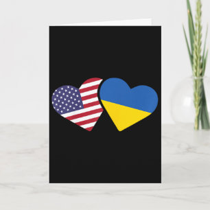 Ukraine USA-Flaggen-T-Shirt Herz Ukrainisch-Amerik Karte