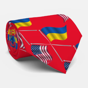 UKRAINE USA NECK TIE KRAWATTE