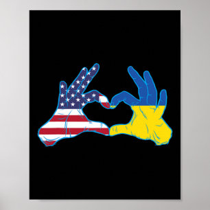 Ukraine Usa Stolz - Stolz Ukrainischer Amerikaner Poster