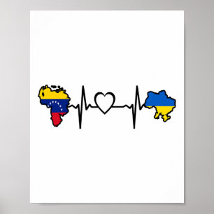 Ukraine Venezuela-Flagge Ukrainisch Venezolanisch  Poster