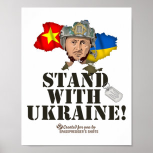 Ukraine Vietnam-Flaggen Selenskyj Stand With Ukrai Poster
