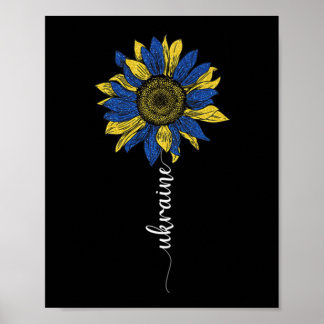 Ukraine Vintage-Sonnenblume Ukrainisch Unterstütze Poster