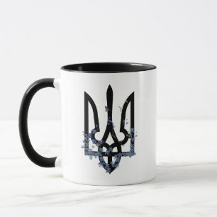 Ukraine. Wappen. Dreizack. Trident.  Tasse