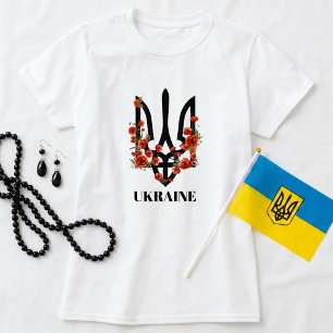 UKRAINE. Wappen. Dreizack. Tryzub. T-Shirt