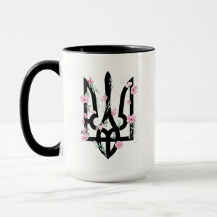 UKRAINE. Wappen. Dreizack. Tryzub.  Tasse