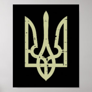 Ukraine-Wappen Dreizack Ukrainisches Symbol Tryzub Poster