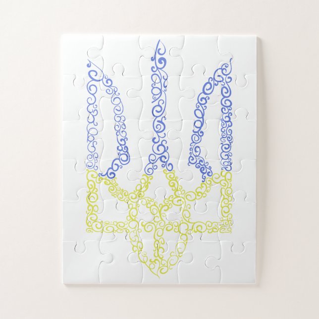 Ukraine-Wappen-Trident-Trendsub-Spiralmuster (Vertikal)