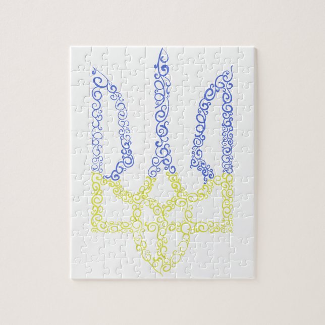 Ukraine-Wappen-Trident-Trendsub-Spiralmuster (Vertikal)