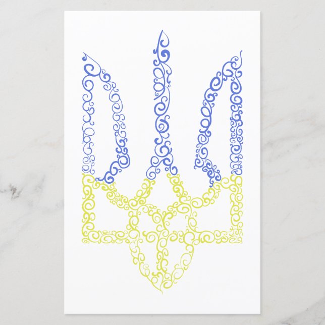 Ukraine-Wappen-Trident-Trendsub-Spiralmuster (Vorderseite)