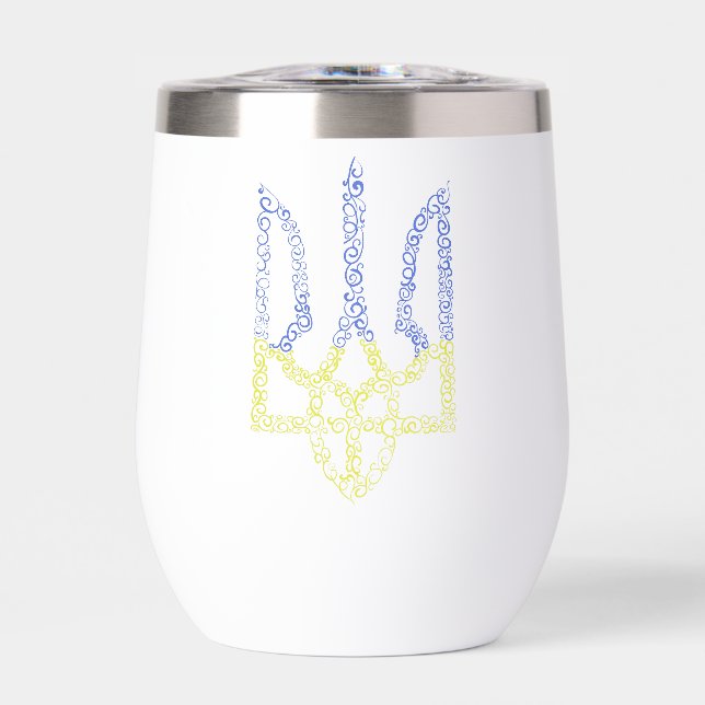Ukraine-Wappen-Trident-Trendsub-Spiralmuster (Vorderseite)