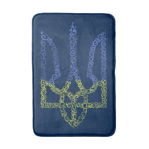 Ukraine-Wappen-Trident-Trendsub-Spiralmuster Badematte