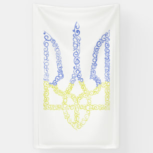 Ukraine-Wappen-Trident-Trendsub-Spiralmuster Banner