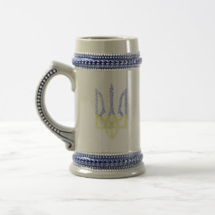 Ukraine-Wappen-Trident-Trendsub-Spiralmuster Bierglas