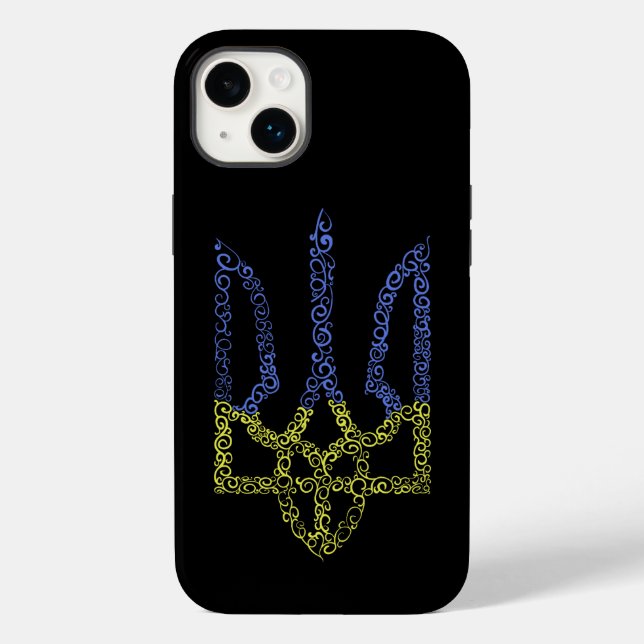 Ukraine-Wappen-Trident-Trendsub-Spiralmuster Case-Mate iPhone 14 Plus Hülle (Rückseite)