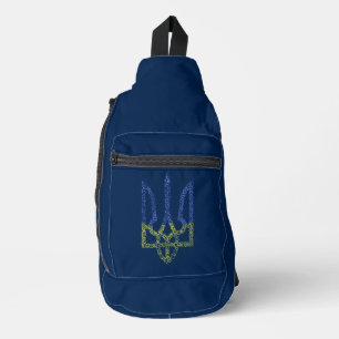 Ukraine-Wappen-Trident-Trendsub-Spiralmuster Crossbody Bag