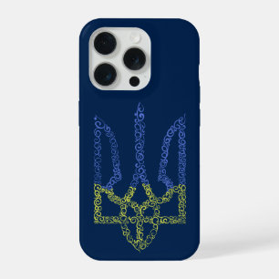 Ukraine-Wappen-Trident-Trendsub-Spiralmuster iPhone 15 Pro Hülle