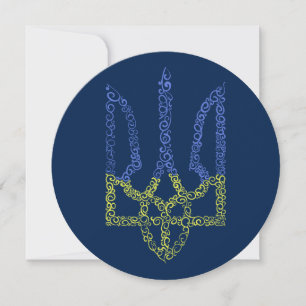 Ukraine-Wappen-Trident-Trendsub-Spiralmuster Karte
