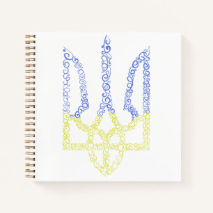 Ukraine-Wappen-Trident-Trendsub-Spiralmuster Notizbuch