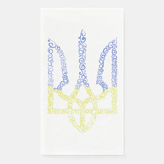 Ukraine-Wappen-Trident-Trendsub-Spiralmuster Serviette (Vorderseite)