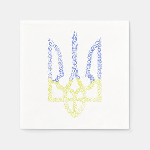 Ukraine-Wappen-Trident-Trendsub-Spiralmuster Serviette