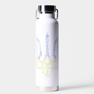 Ukraine-Wappen-Trident-Trendsub-Spiralmuster Trinkflasche