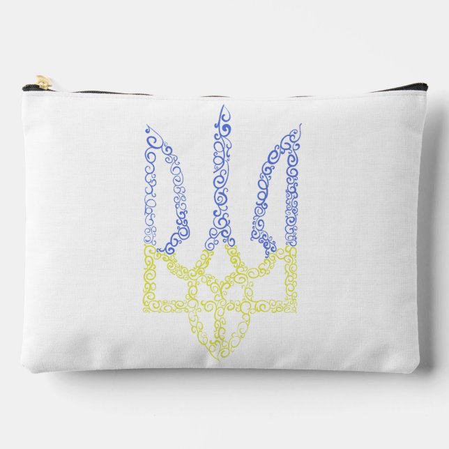 Ukraine-Wappen-Trident-Trendsub-Spiralmuster Zubehörtasche (Vorderseite)