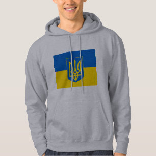 UKRAINE-Wappen und Flagge Hoodie