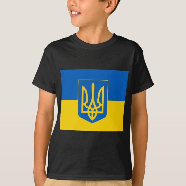 UKRAINE Wappen und Flagge T-Shirt (Vorderseite)