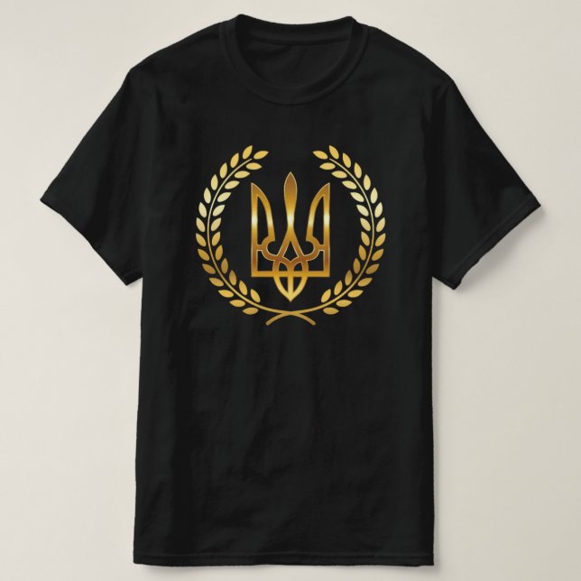 Ukraine Warrior Golden Trident T - Shirt (Design vorne)
