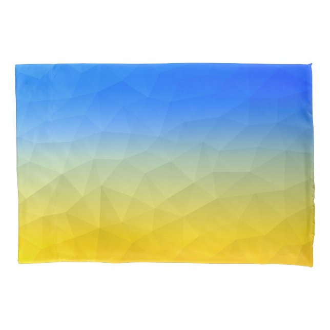 Ukraine yellow blue geometric mesh pattern kissenbezug (Vorderseite)