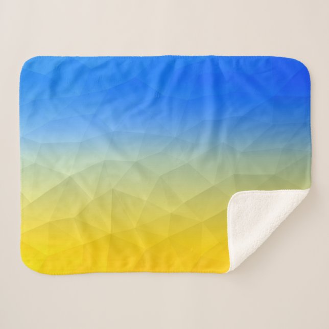 Ukraine yellow blue geometric mesh pattern sherpadecke (Vorderseite (Horizontal))