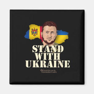Ukraine Zelensky Flaggen der Republik Moldau und Magnet