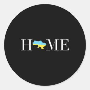 Ukraine Zuhause Ukrainische Flagge Uni Runder Aufkleber