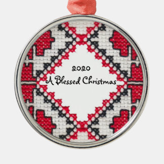 Ukrainer Embroidery Print Meured Christmas Ornament Aus Metall