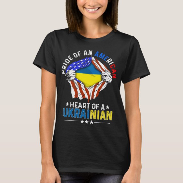 Ukrainian American Foreign Ukraine Flag T-Shirt (Vorderseite)