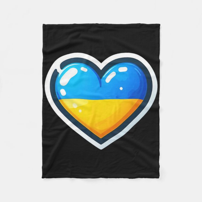 Ukrainian Bynner Fan Ukraine Flag Cute Heart  Fleecedecke (Vorderseite)