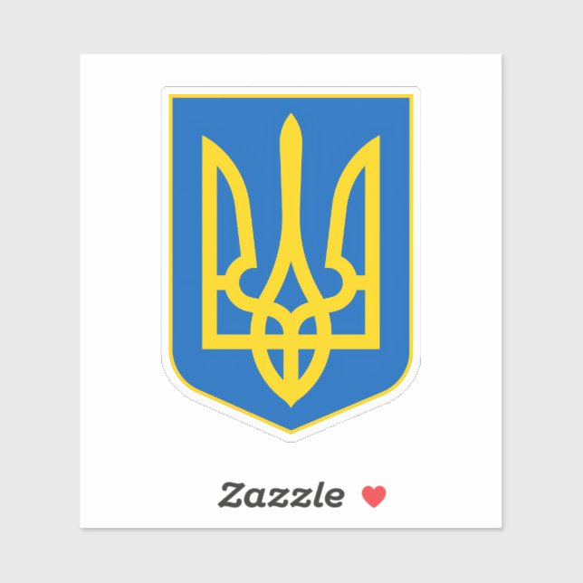 Ukrainian Coat of Arms. Truzyb. I support Ukraine. Aufkleber (Blatt)